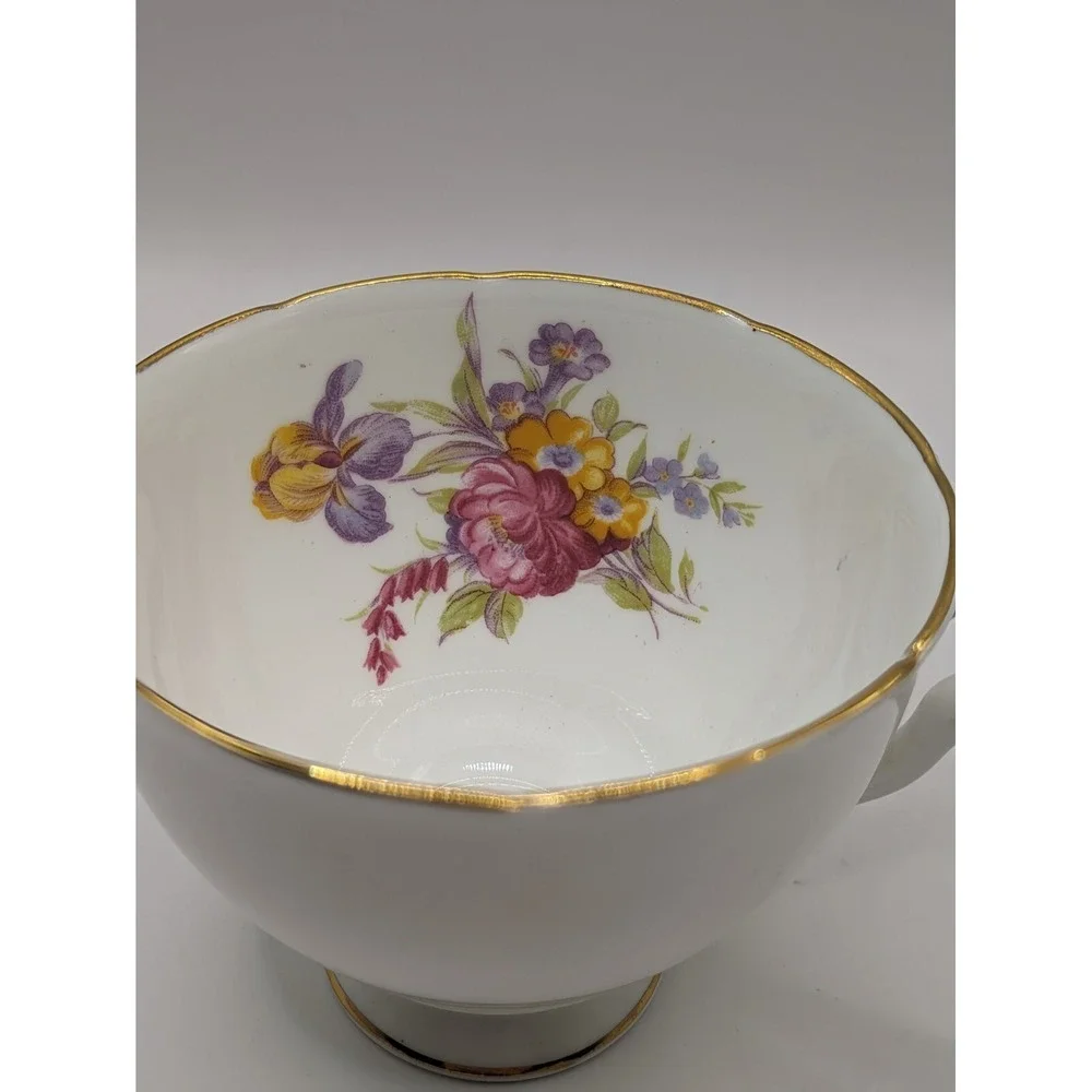 Royal Stafford England Tea‎ Cup And Saucer Mint Green White Floral Design